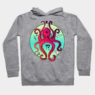 Blue Red Blend Brown Octopus Hoodie